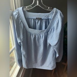 J. Crew long sleeve blue stripped blouse.